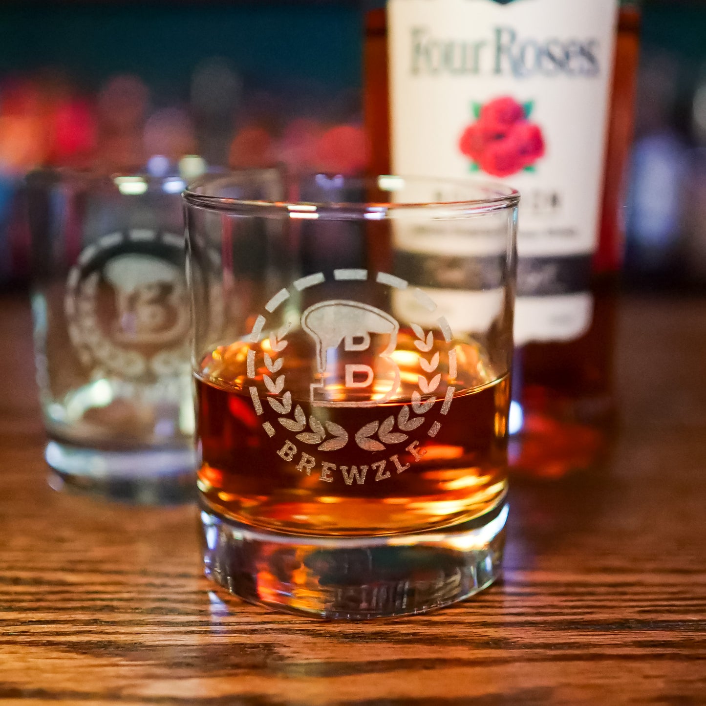 Brewzle Barrel Head Rocks Glass