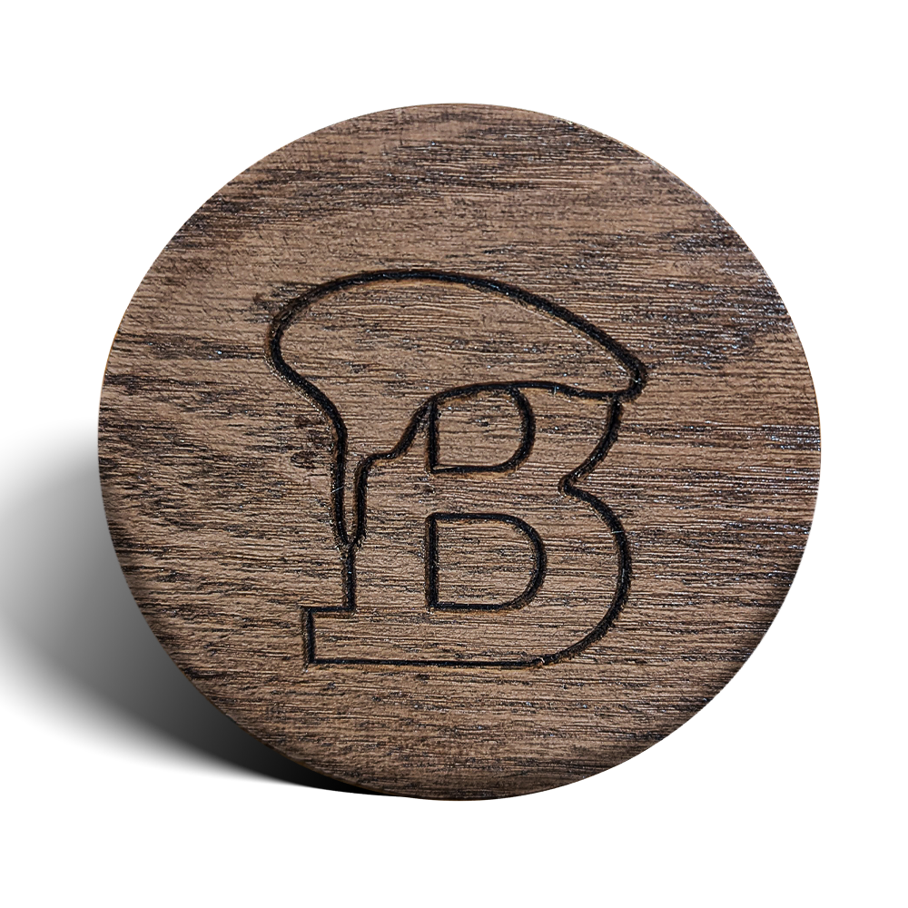 "B" Hand Made Wooden Coaster