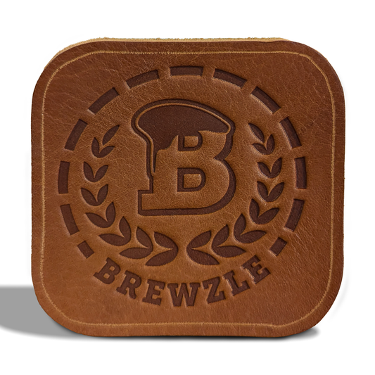 Brewzle Handmade Leather Coaster (Light Brown)