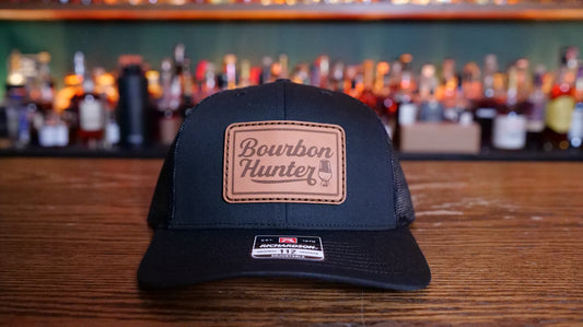 Bourbon Hunter Leather Patch Trucker Hat - Black