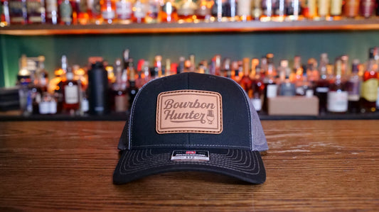 Bourbon Hunter Leather Patch Trucker Hat - Charcoal/Black