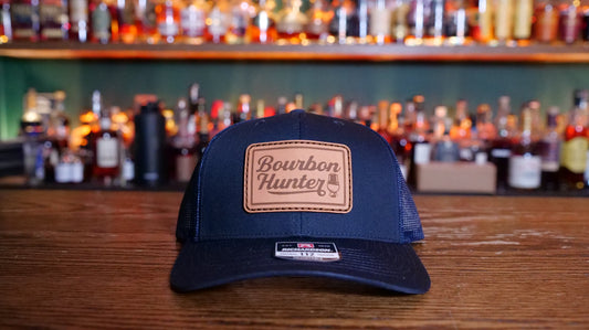 Bourbon Hunter Leather Patch Trucker Hat - Navy