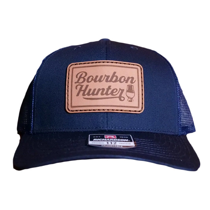 Bourbon Hunter Leather Patch Trucker Hat - Navy